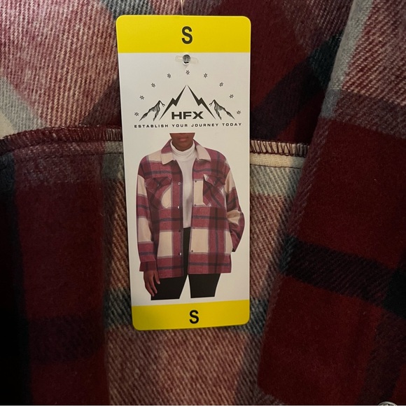 HFX Plaid Button-Up Women's Shirt Jacket Size S New with Tags - Picture 9 of 15